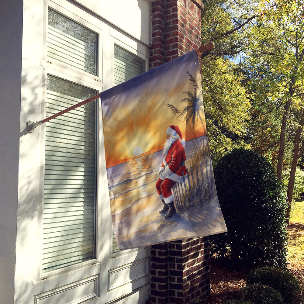 Santa Claus Watching the Sunset Christmas House Flag 28x40 Porch Sleeve Pole Decorative Outside Yard Banner Artwork Wall Hanging, Polyester