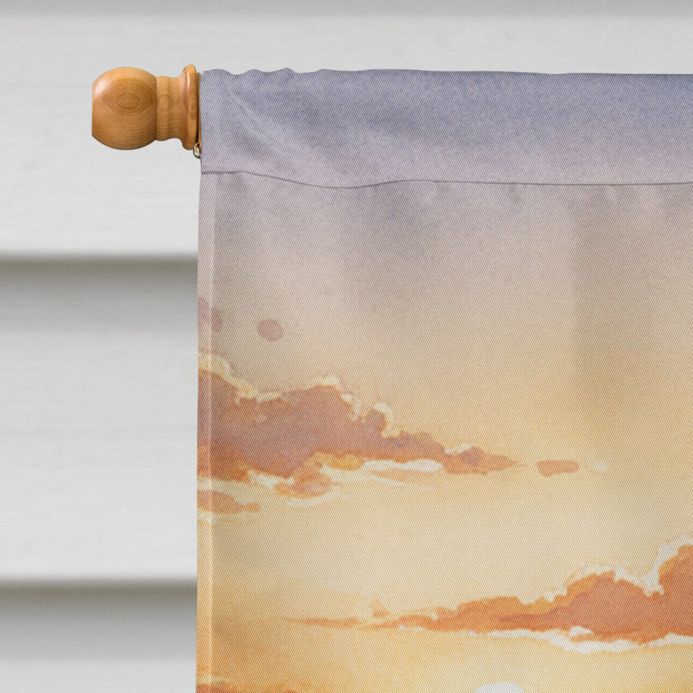 Santa Claus Watching the Sunset on the Prairie Christmas House Flag 28x40 Porch Sleeve Pole Decorative Outside Yard Banner Artwork Wall Hanging, Polyester