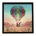 Santa Claus with a Hot-Air Balloon Christmas Framed Metal Print Bathroom, Kitchen, Office, Home Decor Wall Art Ready to Hang, Square, 8X8