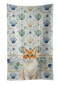 Flame Point Cat Coastal Sea Glass Kitchen Towel Velour Plush Front and Cotton Loop Back Machine Washable