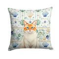Flame Point Cat Coastal Sea Glass Decorative Throw Pillow 18x18 Indoor Outdoor Accent Cushion, Fabric Cover with Insert for Sofa, Bed, Porch & Living Room