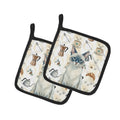 Blue Point Cat Coffee Time Pot Holder Set of 2 Heat Resistant Quilted Hot Pads 7.5 x 7.5 Inch, Insulated Kitchen Trivets for Cooking & Baking