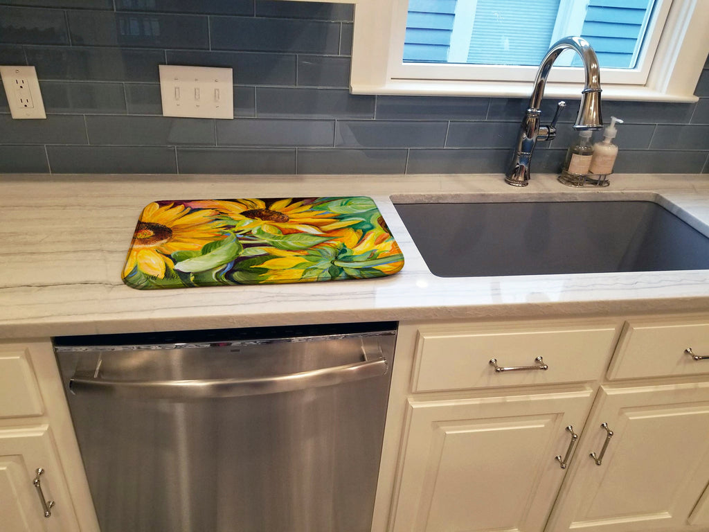Sunflowers Dish Drying Mat Absorbent Dish Drying Mat Pad for Kitchen Counter Dish Drainer Mat for Countertop, 14 x 21", Multicolor