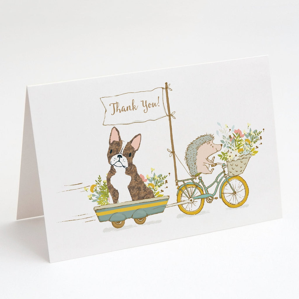 Boston Terrier Brindle and White Greeting Cards Pack of 8 Blank Cards with Envelopes Whimsical A7 Size 5x7