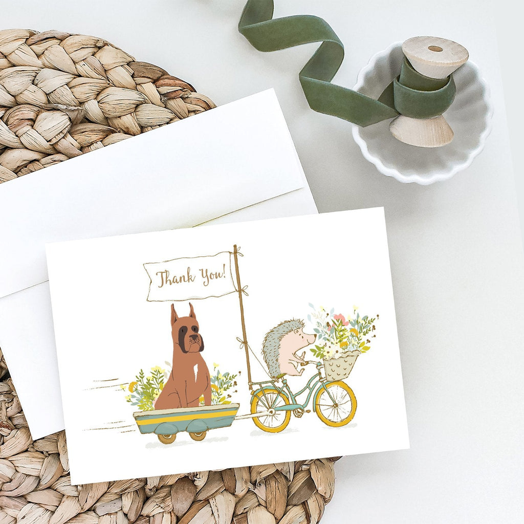 Boxer Fawn Cropped Ears Greeting Cards Pack of 8 Blank Cards with Envelopes Whimsical A7 Size 5x7