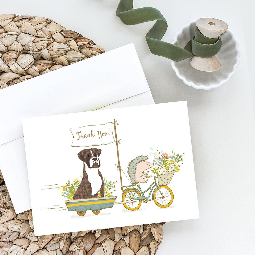 Boxer Brindle White Natural Ears Greeting Cards Pack of 8 Blank Cards with Envelopes Whimsical A7 Size 5x7