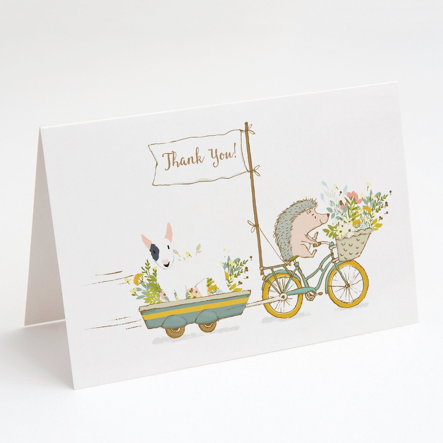 Bull Terrier White Patch Greeting Cards Pack of 8 Blank Cards with Envelopes Whimsical A7 Size 5x7