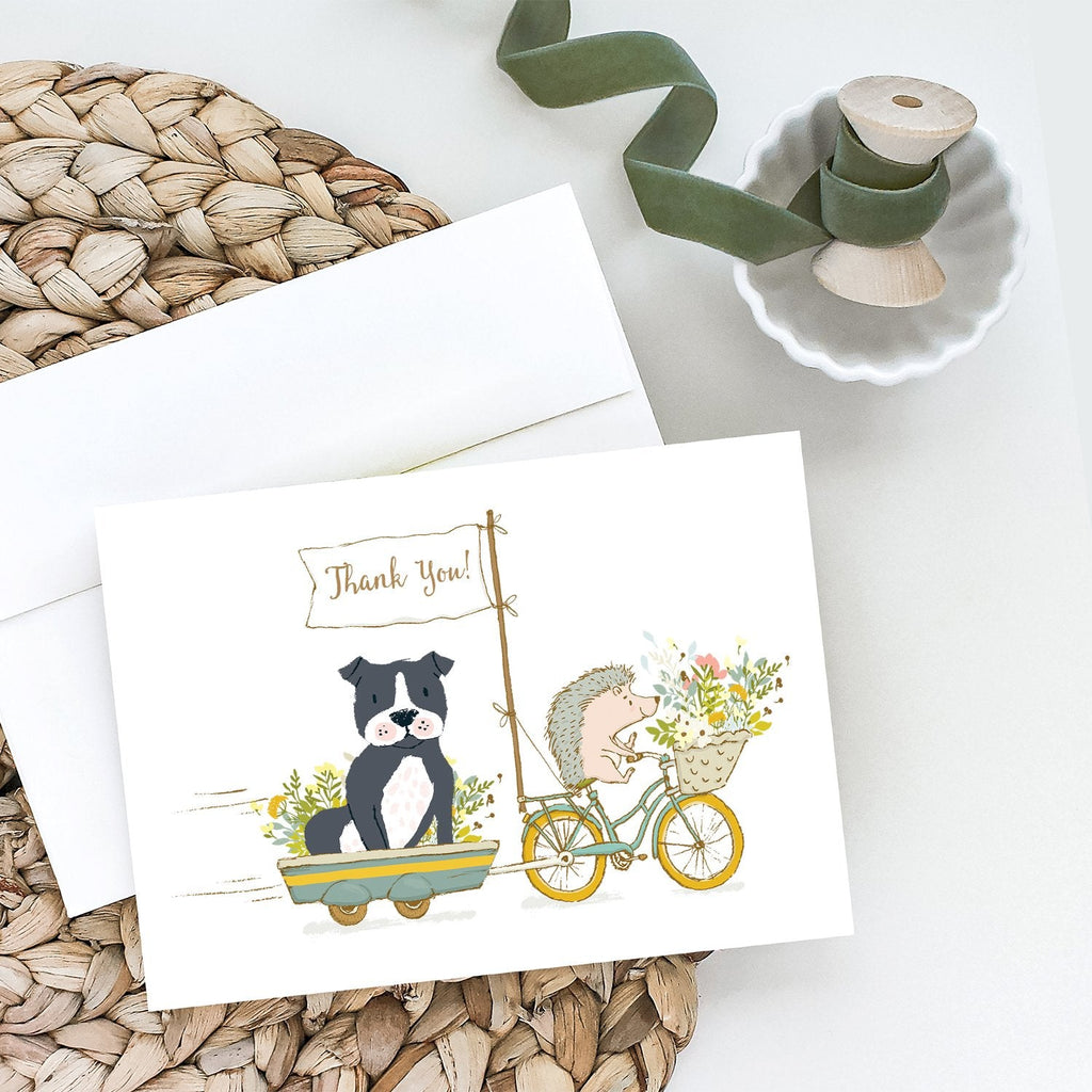 Staffordshire Bull Terrier Black Greeting Cards Pack of 8 Blank Cards with Envelopes Whimsical A7 Size 5x7