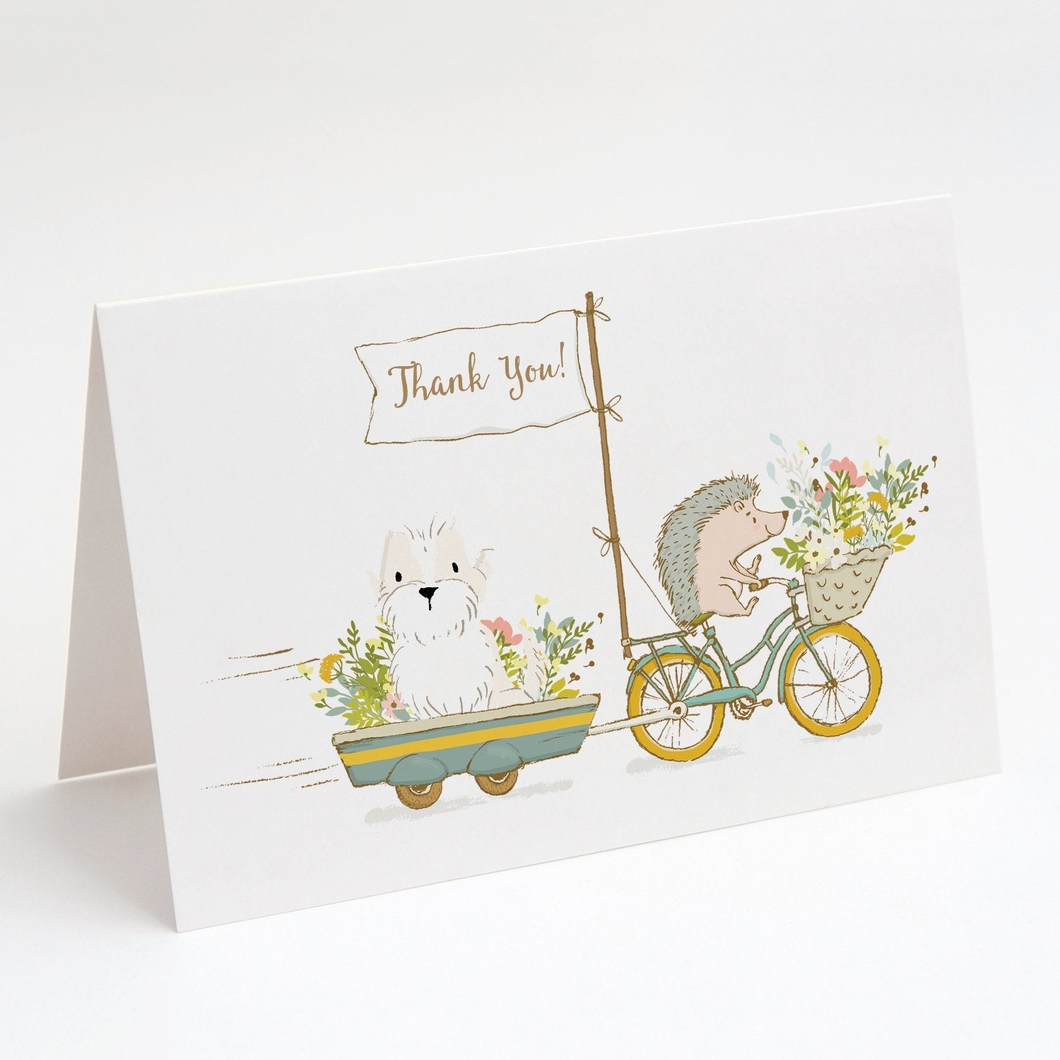 Terrier Cream and White Greeting Cards Pack of 8 Blank Cards with Envelopes Whimsical A7 Size 5x7