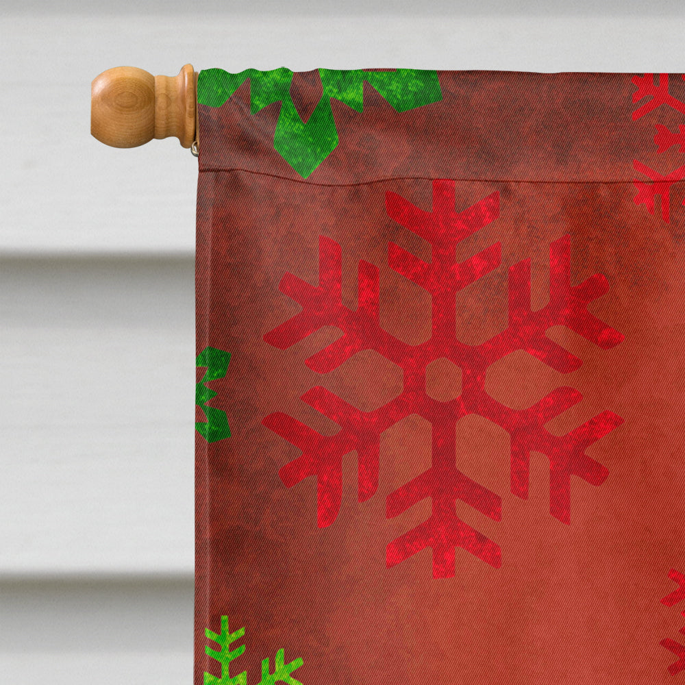 Australian Cattle Dog Red Green Snowflakes Christmas House Flag 28x40 Porch Sleeve Pole Decorative Outside Yard Banner Artwork Wall Hanging, Polyester