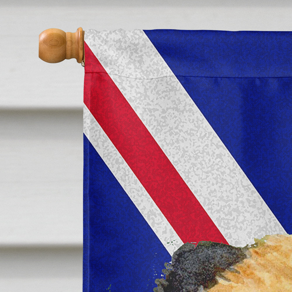 Border Terrier with English Union Jack British Flag House Flag 28x40 Porch Sleeve Pole Decorative Outside Yard Banner Artwork Wall Hanging, Polyester