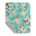 Piebald English Bulldog Quilted Blanket 50x60 Artwork Pattern Quilted Throw Blanket for Bed, Couch, Sofa, Soft and Lightweight