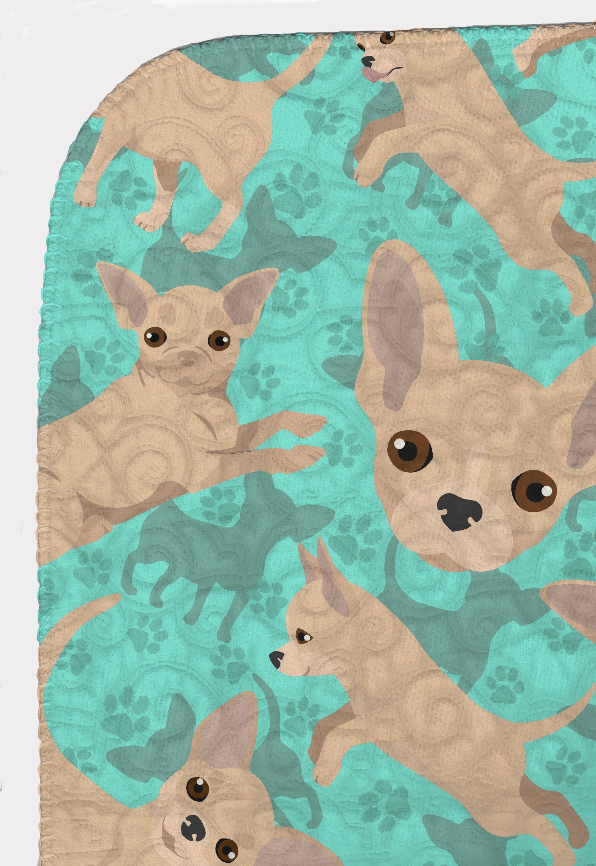 Chihuahua Quilted Blanket 50x60 Artwork Pattern Quilted Throw Blanket for Bed, Couch, Sofa, Soft and Lightweight