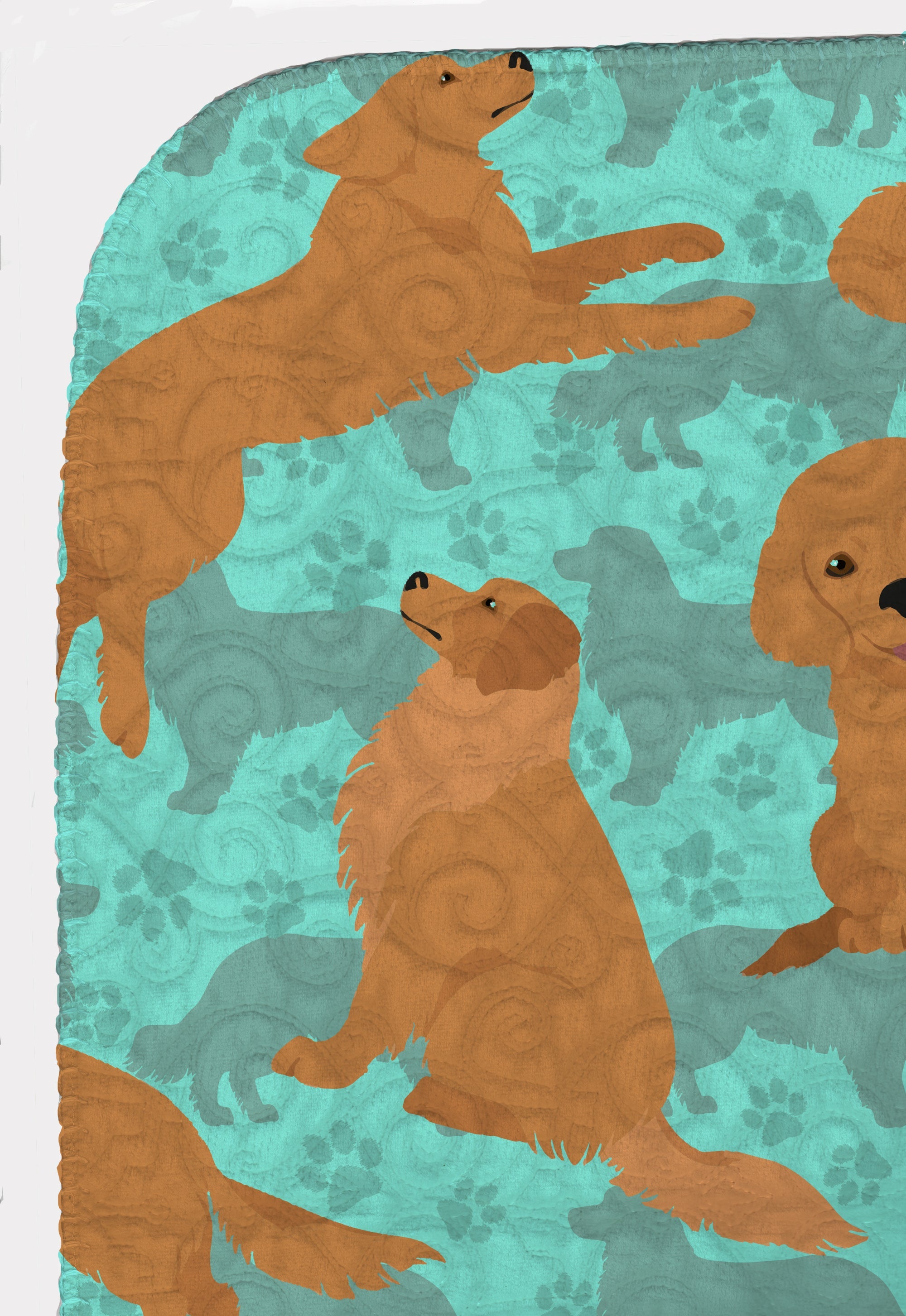 Golden Retriever Quilted Blanket 50x60 Artwork Pattern Quilted Throw Blanket for Bed, Couch, Sofa, Soft and Lightweight