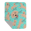 Yellow Labrador Retriever Quilted Blanket 50x60 Artwork Pattern Quilted Throw Blanket for Bed, Couch, Sofa, Soft and Lightweight
