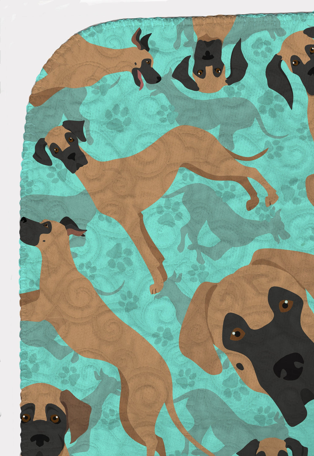 Fawn Great Dane Quilted Blanket 50x60 Artwork Pattern Quilted Throw Blanket for Bed, Couch, Sofa, Soft and Lightweight