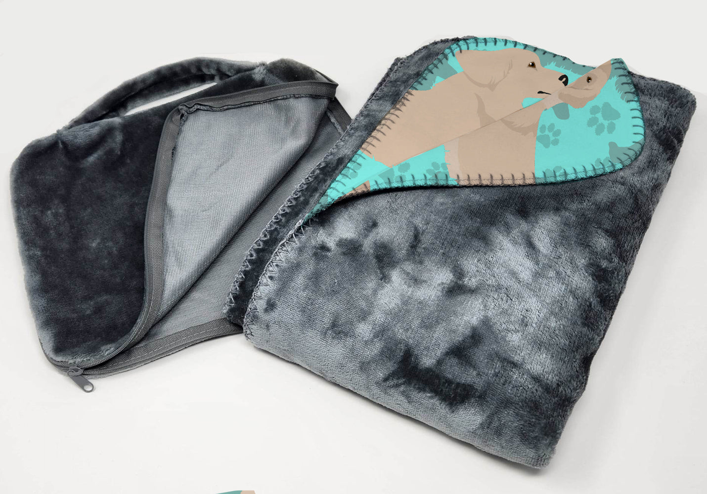 Cream Golden Retriever Soft Travel Blanket with Bag Airplane Blanket, Indoor Outdoor Camping Blanket for Traveling, Picnics, Beach Trips, Concerts