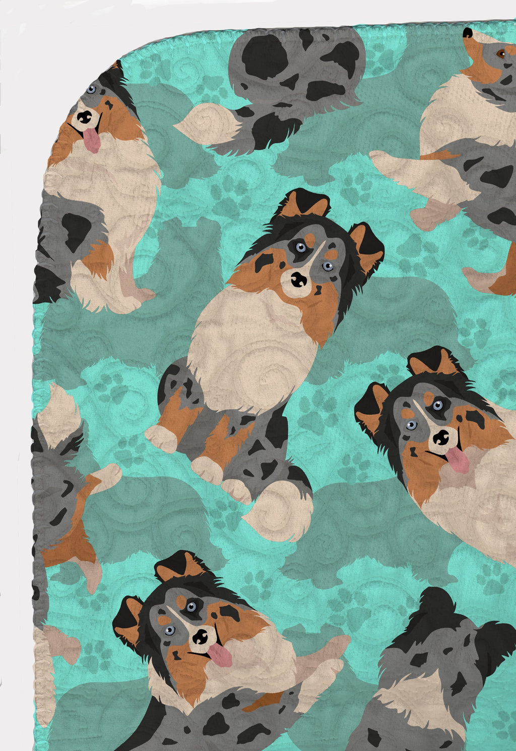 Blue Merle Sheltie Quilted Blanket 50x60 Artwork Pattern Quilted Throw Blanket for Bed, Couch, Sofa, Soft and Lightweight