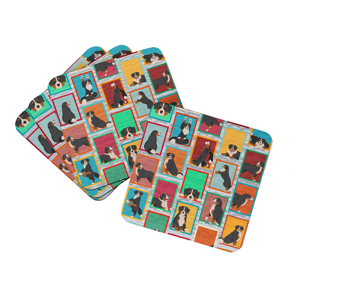 Lots of Bernese Mountain Dog Foam Coasters Set of 4 Cup Coasters for Indoor Outdoor, Tabletop Protection, Anti Slip, Mouse pad Material