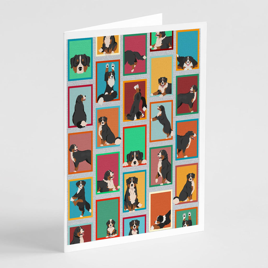 Lots of Bernese Mountain Dog Greeting Cards Pack of 8 Blank Cards with Envelopes Whimsical A7 Size 5x7