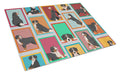 Lots of Bernese Mountain Dog Cutting Board Tempered Glass Kitchen Cutting Surface, Heat Resistant Chopping, Non-Slip Feet, Food Prep & Serving