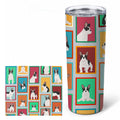 Lots of Black and White French Bulldog Stainless Steel Skinny Tumbler 20 oz Vacuum Double Walled Reusable Insulated Travel Cup