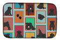 Lots of Black Pug Dish Drying Mat Absorbent Dish Drying Mat Pad for Kitchen Counter Dish Drainer Mat for Countertop, 14 x 21", Multicolor