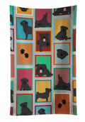 Lots of Black Pug Kitchen Towel Velour Plush Front and Cotton Loop Back Machine Washable