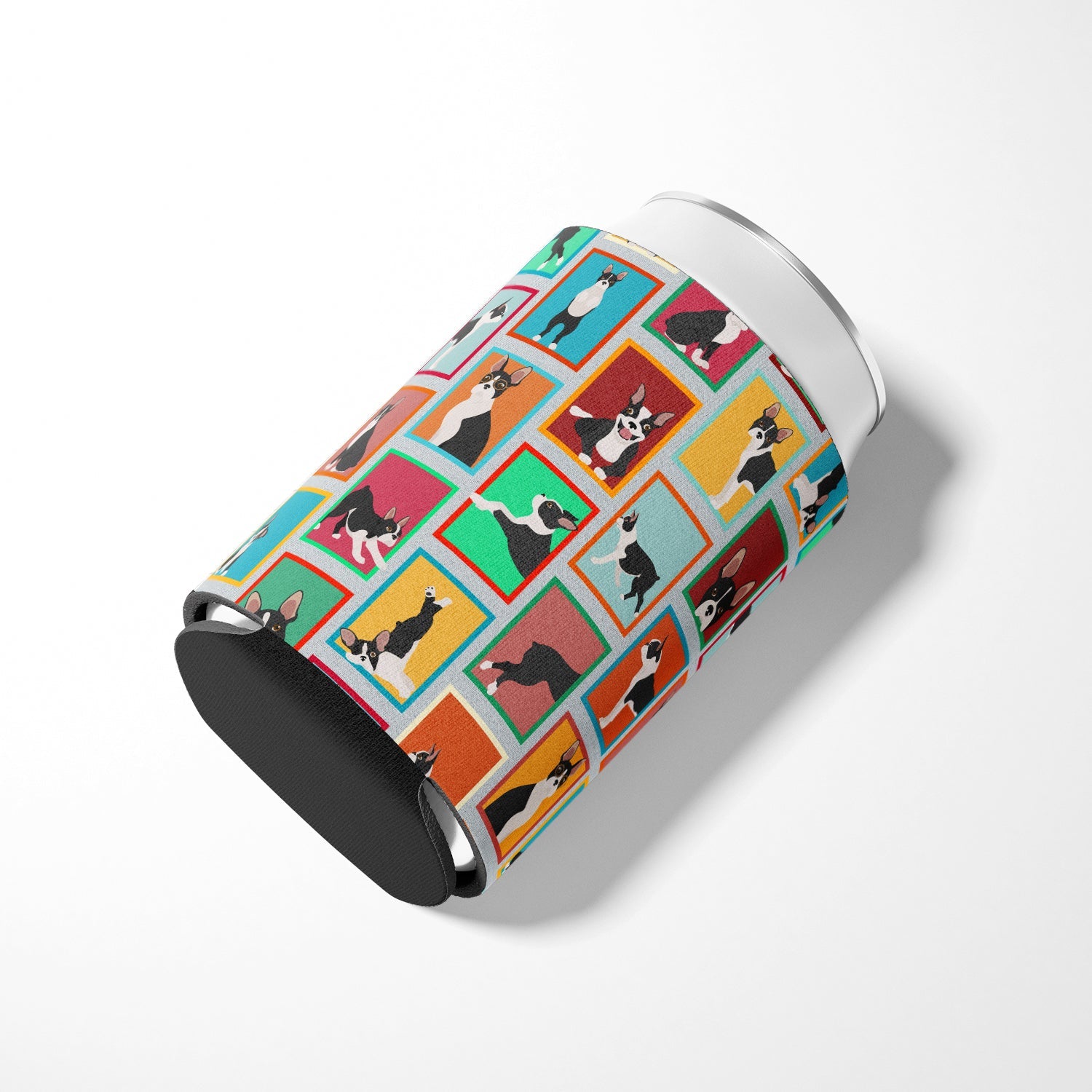 Lots of Boston Terrier Can or Bottle Hugger Cooler Sleeve for Standard 12 oz Cans, Insulated Foam Beer & Soda Can Hugger Reusable