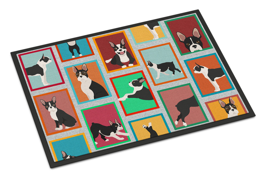Lots of Boston Terrier Doormat Indoor Outdoor 18H X 27W Front Door Mat Rugs for Entryway, Non Slip Washable