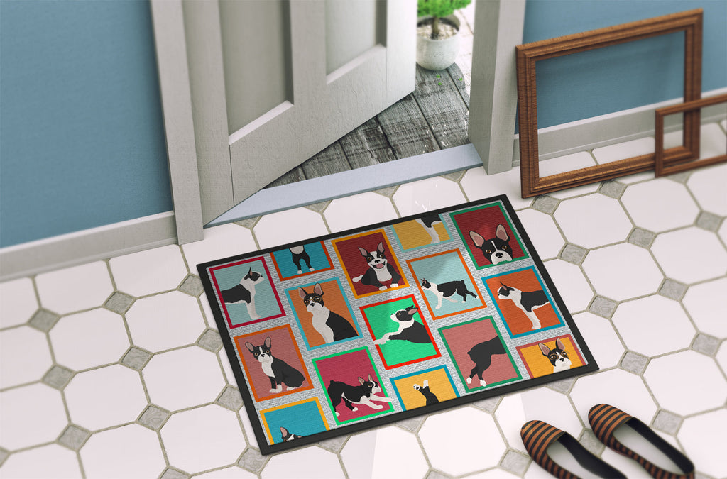 Lots of Boston Terrier Doormat Indoor Outdoor 18H X 27W Front Door Mat Rugs for Entryway, Non Slip Washable