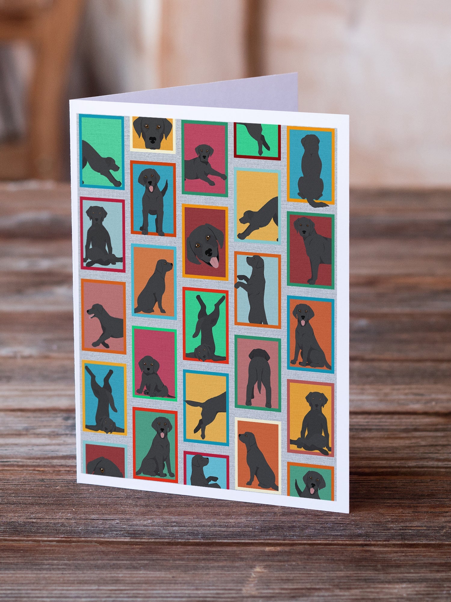 Lots of Black Labrador Retriever Greeting Cards Pack of 8 Blank Cards with Envelopes Whimsical A7 Size 5x7