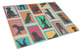 Lots of Black Labrador Retriever Cutting Board Tempered Glass Kitchen Cutting Surface, Heat Resistant Chopping, Non-Slip Feet, Food Prep & Serving