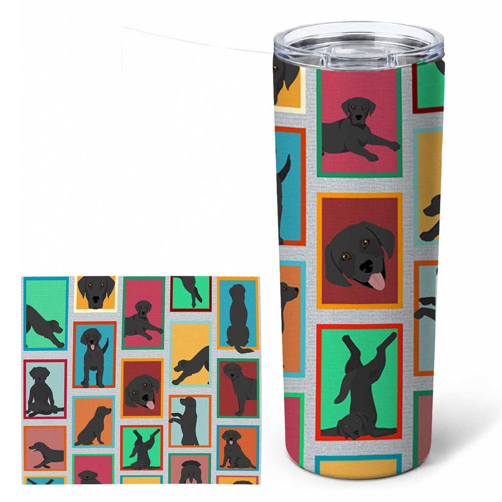 Lots of Black Labrador Retriever Stainless Steel Skinny Tumbler 20 oz Vacuum Double Walled Reusable Insulated Travel Cup