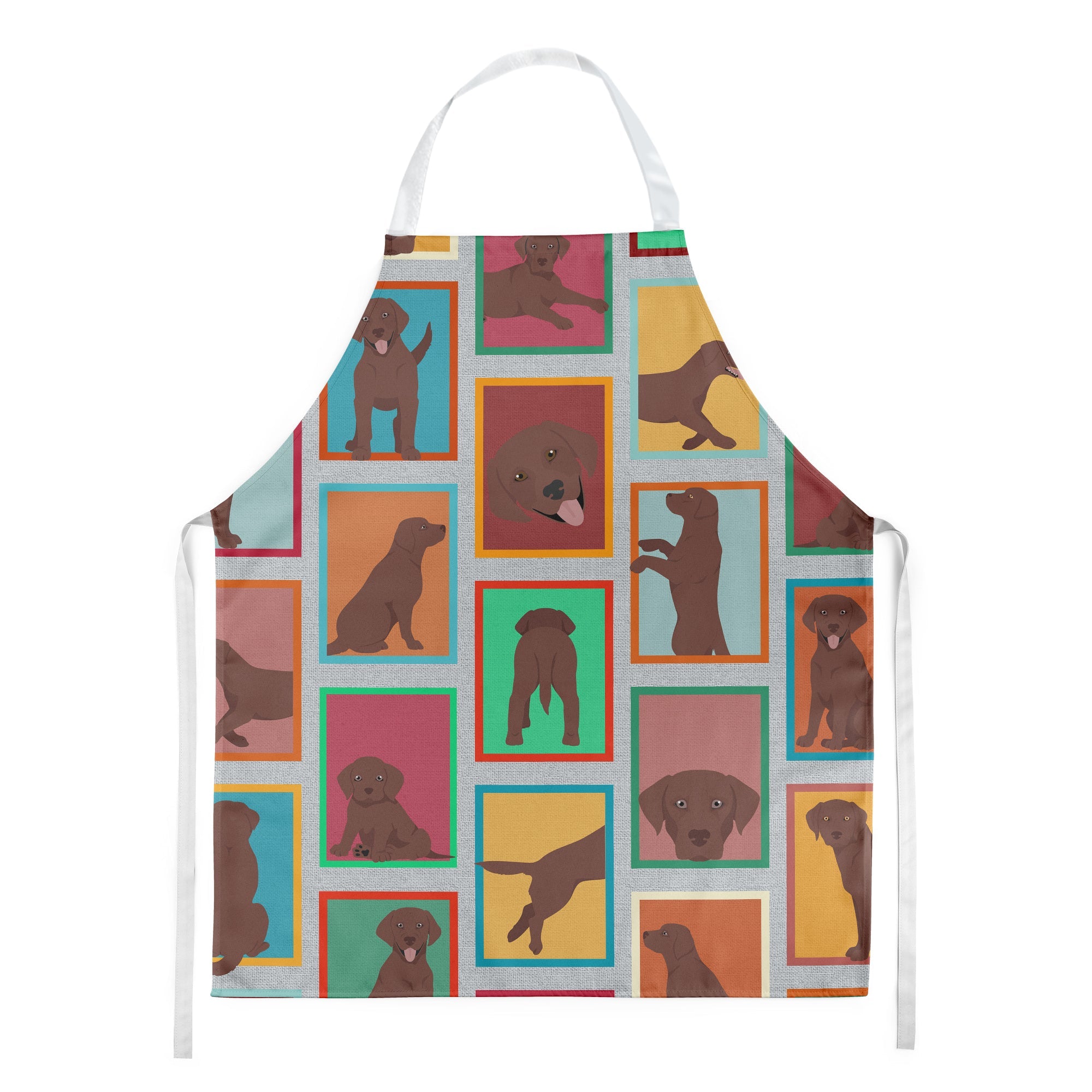 Lots of Chocolate Labrador Retriever Apron Cooking Kitchen Server Baking Crafts Gardening for Adult Women Men, Unisex, Large, Multicolor