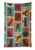 Lots of Chocolate Labrador Retriever Kitchen Towel Velour Plush Front and Cotton Loop Back Machine Washable