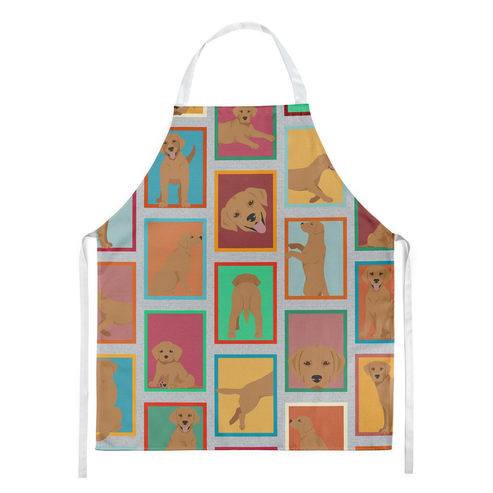 Lots of Red Fox Labrador Retriever Apron Cooking Kitchen Server Baking Crafts Gardening for Adult Women Men, Unisex, Large, Multicolor