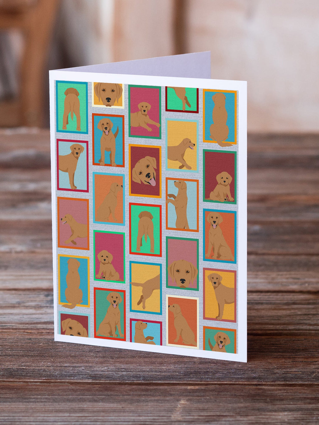 Lots of Red Fox Labrador Retriever Greeting Cards Pack of 8 Blank Cards with Envelopes Whimsical A7 Size 5x7