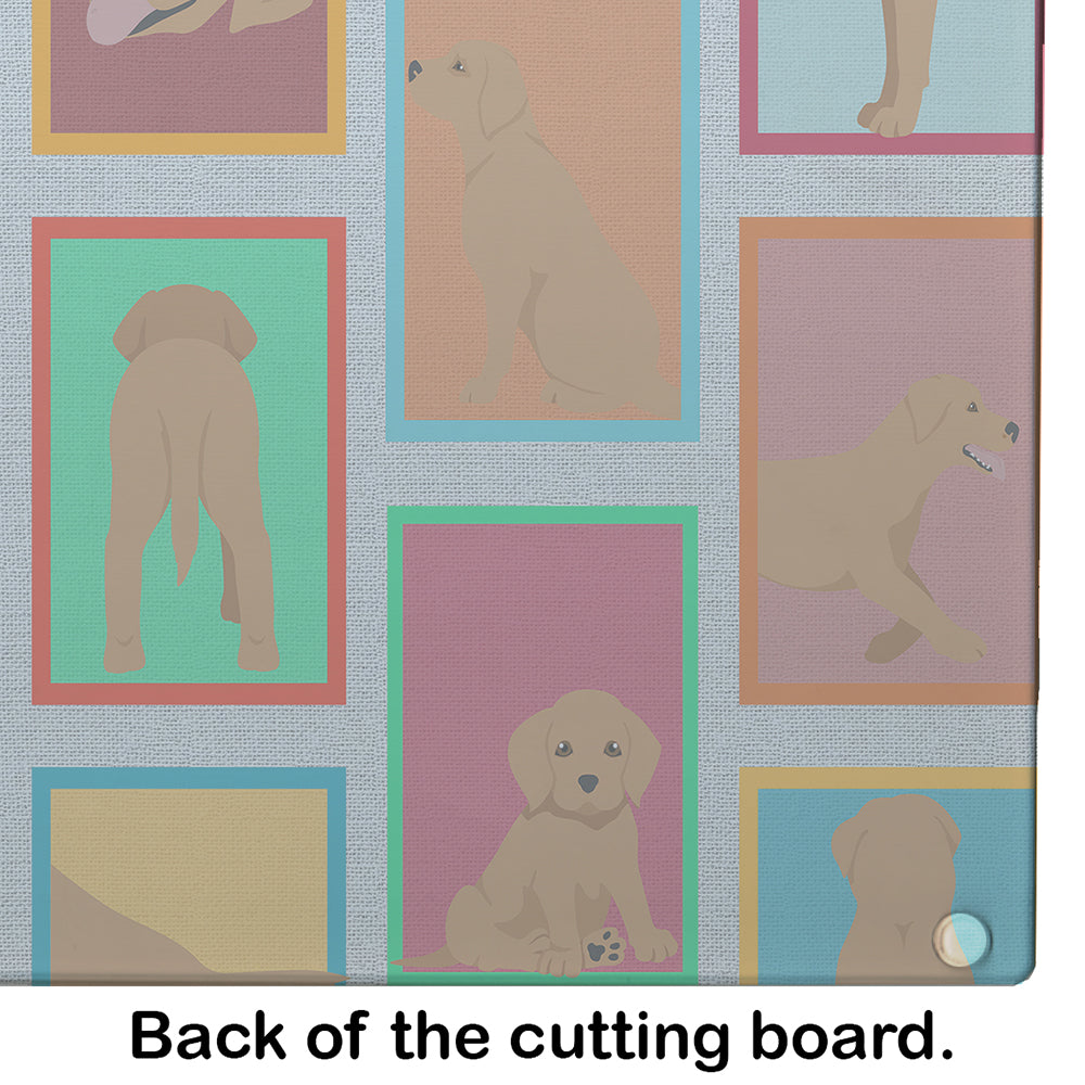Lots of Red Fox Labrador Retriever Cutting Board Tempered Glass Kitchen Cutting Surface, Heat Resistant Chopping, Non-Slip Feet, Food Prep & Serving