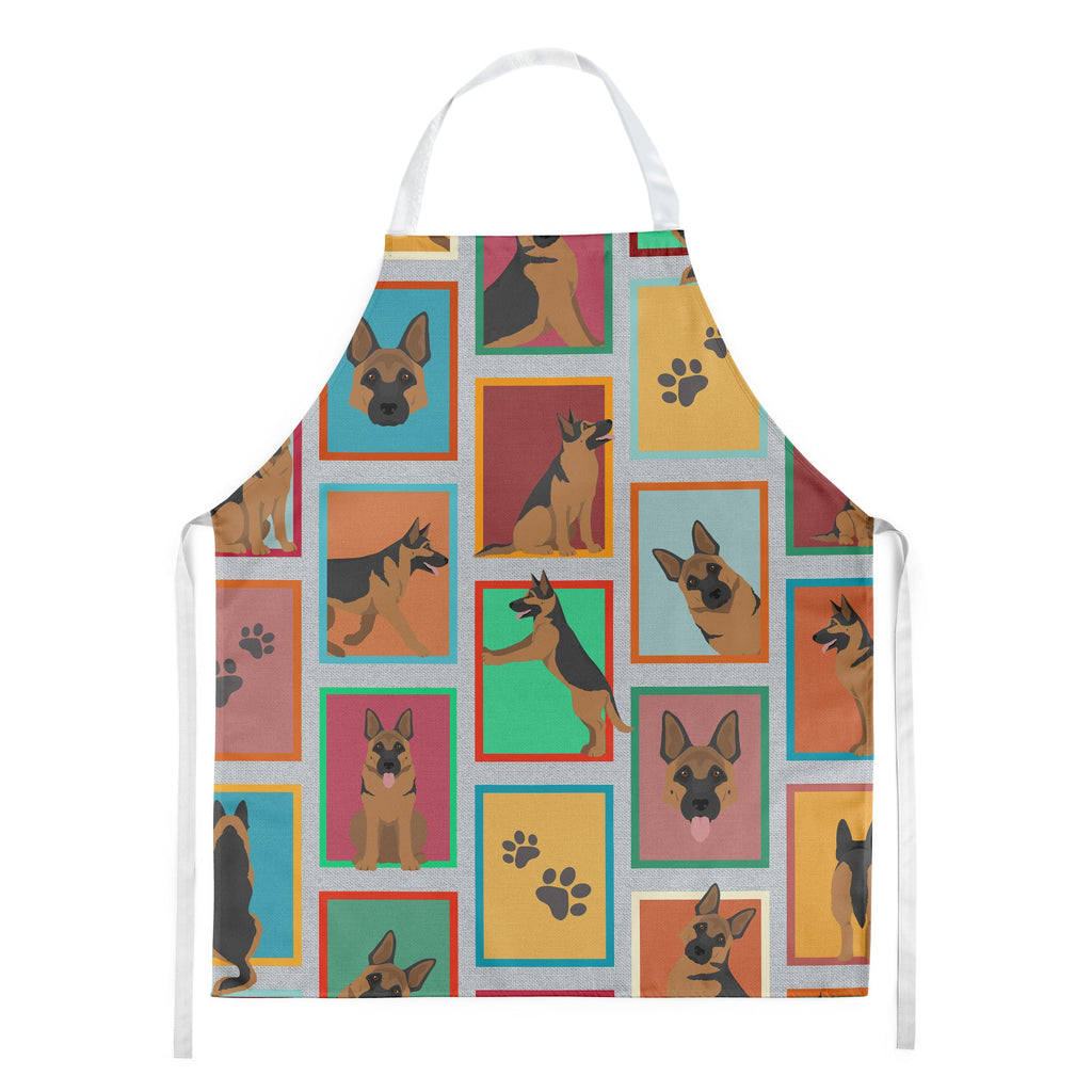 Lots of German Shepherd Apron Cooking Kitchen Server Baking Crafts Gardening for Adult Women Men, Unisex, Large, Multicolor