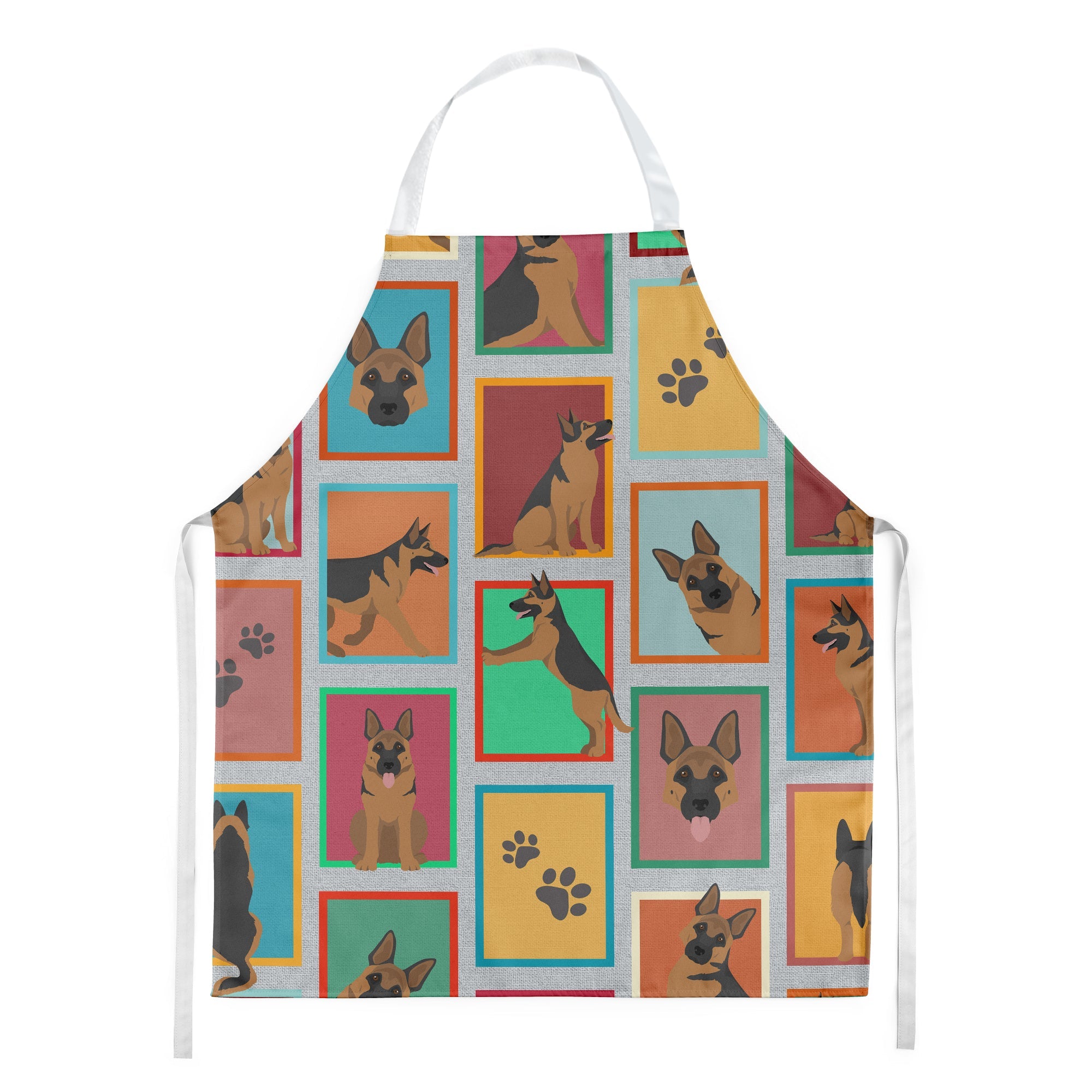 Lots of German Shepherd Apron Cooking Kitchen Server Baking Crafts Gardening for Adult Women Men, Unisex, Large, Multicolor