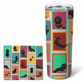 Lots of Longhaired Black Tan Dachshund Stainless Steel Skinny Tumbler 20 oz Vacuum Double Walled Reusable Insulated Travel Cup