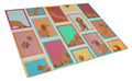 Lots of Longhaired Red Dachshund Cutting Board Tempered Glass Kitchen Cutting Surface, Heat Resistant Chopping, Non-Slip Feet, Food Prep & Serving