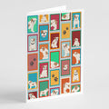 Lots of Piebald English Bulldog Greeting Cards Pack of 8 Blank Cards with Envelopes Whimsical A7 Size 5x7