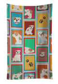 Lots of Piebald English Bulldog Kitchen Towel Velour Plush Front and Cotton Loop Back Machine Washable