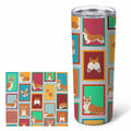 Lots of Red and White Pembroke Corgi Stainless Steel Skinny Tumbler 20 oz Vacuum Double Walled Reusable Insulated Travel Cup