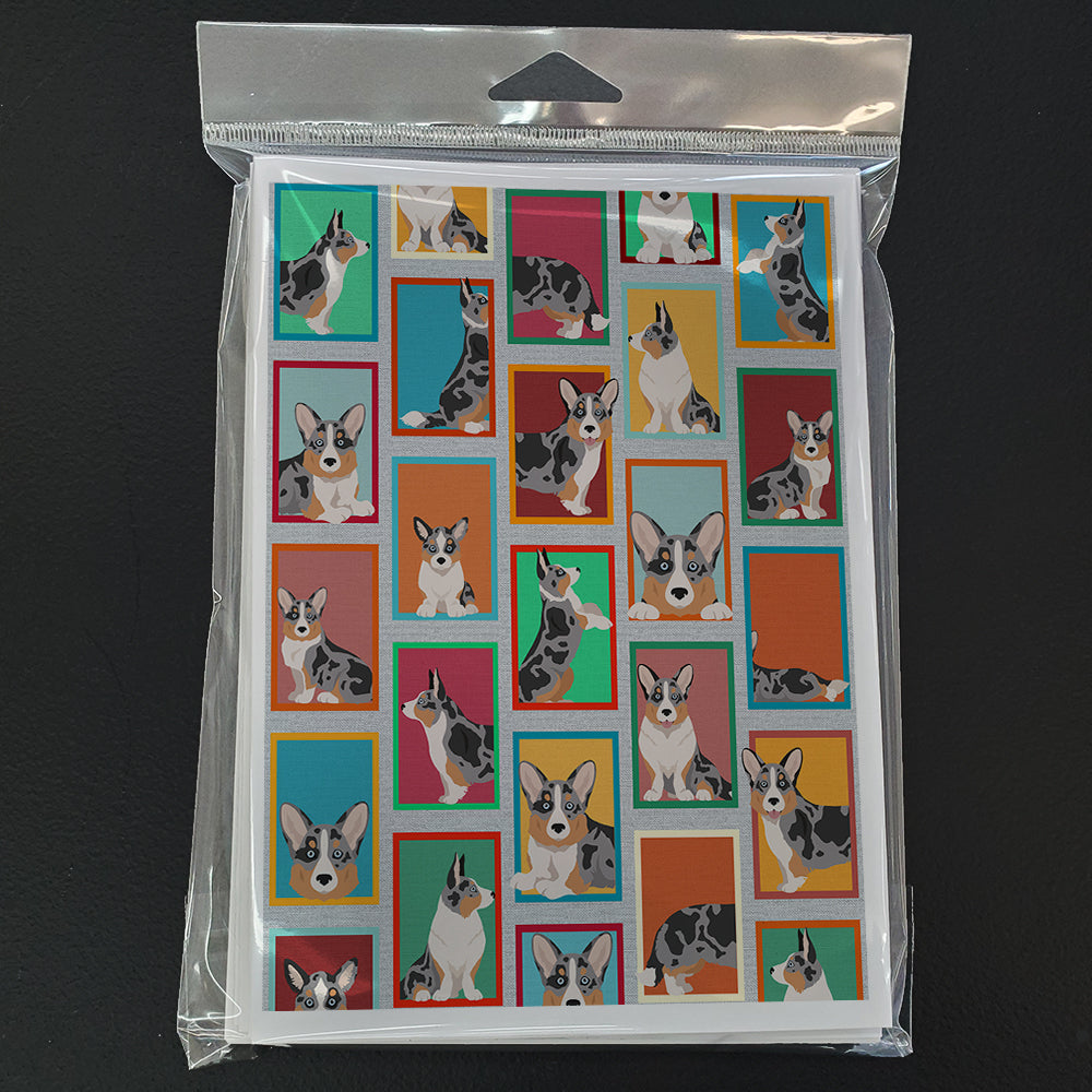 Lots of Blue Merle Welsh Cardigan Corgi Greeting Cards Pack of 8 Blank Cards with Envelopes Whimsical A7 Size 5x7
