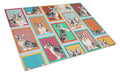 Lots of Blue Merle Welsh Cardigan Corgi Cutting Board Tempered Glass Kitchen Cutting Surface, Heat Resistant Chopping, Non-Slip Feet, Food Prep & Serving