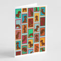 Lots of Chocolate and Tan Dachshund Greeting Cards Pack of 8 Blank Cards with Envelopes Whimsical A7 Size 5x7