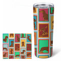 Lots of Chocolate and Tan Dachshund Stainless Steel Skinny Tumbler 20 oz Vacuum Double Walled Reusable Insulated Travel Cup